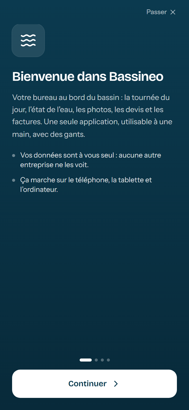 La visite d'accueil, au tout premier lancement.