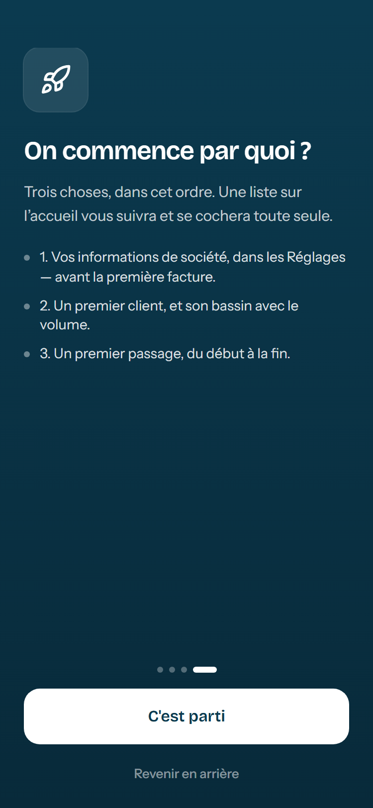 Par quoi commencer : la liste des premiers pas.