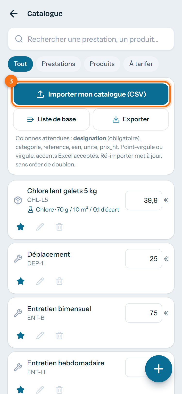 L'import CSV, avec un aperçu avant d'écrire quoi que ce soit.