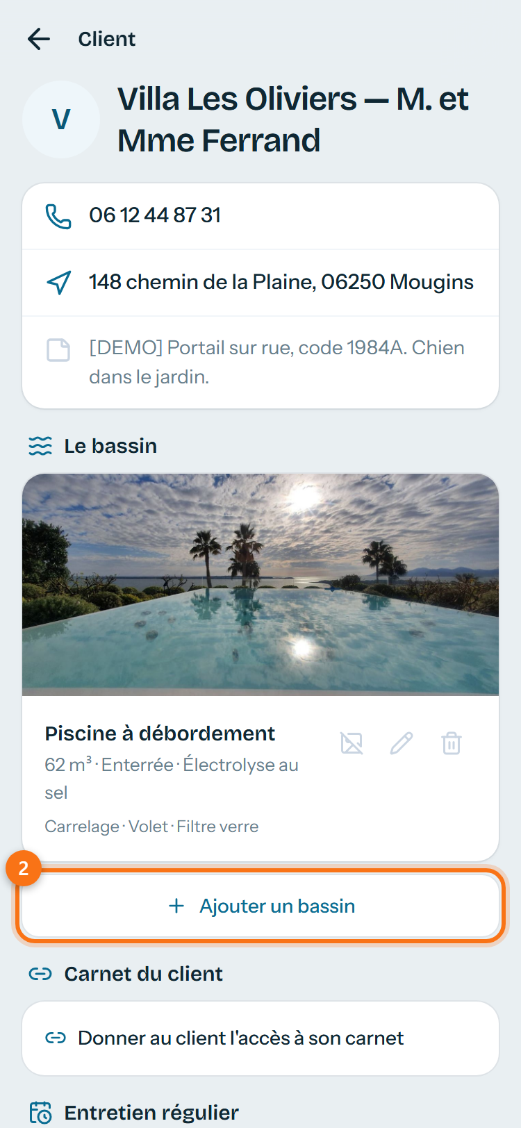 Ajouter un bassin.
